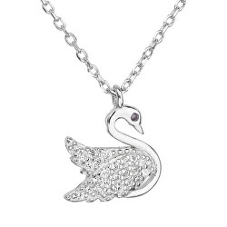 Stříbrný náhrdelník Bílá labuť 12019.1
