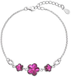 Stříbrný náramek s krystaly Swarovski Fuchsia 33112.1