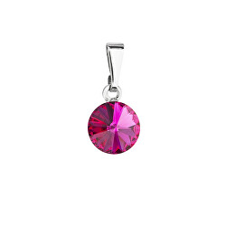 Okouzlující přívěsek s fuchsiovým krystalem Swarovski 54018.3 fuchsia
