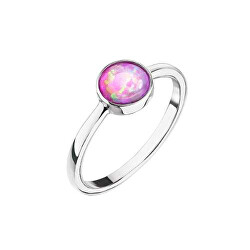 Stříbrný prsten s růžovým opálem 15001.3 pink
