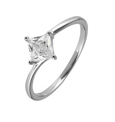 Stříbrný prsten se zirkonem Čtverec 15006.1 crystal