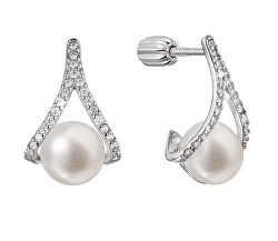 Eleganti orecchini in argento con perla Pavona 21084.1B