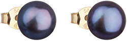 Zlaté náušnice kôstky s pravými perlami Pavona 921042.3 peacock