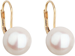 Goldene hängende Ohrringe mit echten Perlen Pavona 921010.1