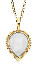 Pozlacený náhrdelník s měsíčním kamenem Pure Drop ERN-PUREDROPMOG (řetízek, přívěsek)