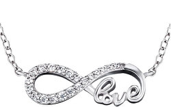 Stříbrný náhrdelník Infinity se zirkony ERN-LILINF-LOVE