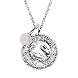 Stříbrný náhrdelník Rak ERN-CANCER-RQZI (řetízek, 2x přívěsek)