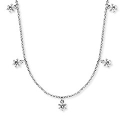 Collana in argento con zirconi trasparenti Shiny ERN-SHINY-05-ZI