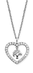 Collana in argento Albero della Vita nel cuore con zirconi ERN-HEARTREE-ZI