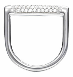 Moderní stříbrný prsten s krystaly ESRG92708A
