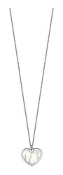Ocelový náhrdelník s perleťovým srdíčkem ESNL01412145