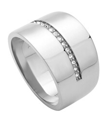 Štýlový oceľový prsteň so zirkónmi ESRG01002100