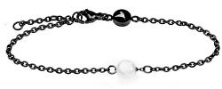Elegante bracciale nero con perla WB1009B