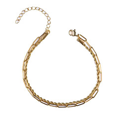 Elegantní dvojitý náramek z pozlacené oceli Elysian EWB250190G