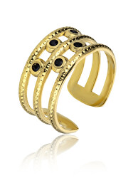 Eleganter vergoldeter Ring mit Kristallen London EWR23065G