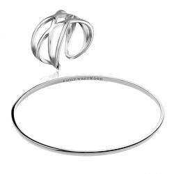 Fashion sada ocelových šperků WS101S (prsten, náramek)