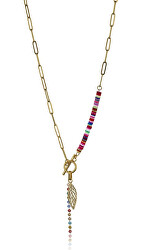 Hravý pozlacený náhrdelník s korálky Annie EWN23076G