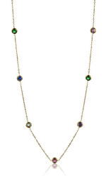 Vergoldete Halskette mit farbigen Kristallen Phoebe EWN23095G