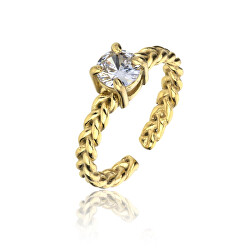 Pozlacený otevřený prsten se zirkonem Aspen EWR23067G