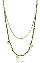 Pozlátený dvojitý náhrdelník s korálkami Diana EWN23071G