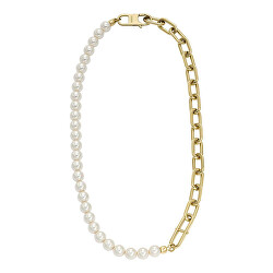 Elegantní pozlacený náhrdelník s pravými perlami Heritage JF04727710