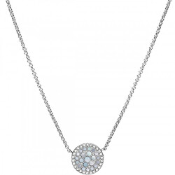 Elegantný oceľový náhrdelník s kryštálmi a perleťou JF03224040