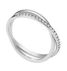 Eleganter Stahlring mit Kristallen JF04078040