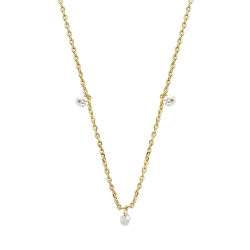 Elegantný pozlátený náhrdelník s kryštálmi JA7131710