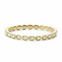 Elegantní pozlacený prsten s krystaly Vintage Twist JF03749710