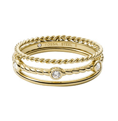Luxusní pozlacený prsten s krystaly JF03801710