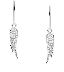 Něžné stříbrné náušnice s krystaly Andělská křídla JFS00533040