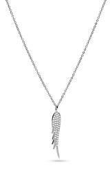 Něžný stříbrný náhrdelník s krystaly Andělské křídlo JFS00535040 (řetízek, přívěsek)