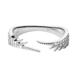 Gyengéd ezüst gyűrű kristályokkal JFS00536040