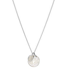 Pôvabný strieborný náhrdelník s perleťou Strom života JFS00509040 (retiazka, 3x prívesok)