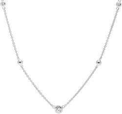 Strieborný náhrdelník s kryštálmi JFS00453040