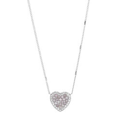 Třpytivý ocelový náhrdelník srdce JF03415040