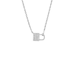 Kivételes ezüst nyaklánc cirkónium kövekkel JFS00624040 (lánc, medál)