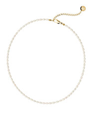 Jemný perlový pozlacený náhrdelník Pearl Siren SN-PEARLSIREN-G