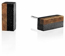 Náušnice z betonu a dřeva Block Wood GJEWWOA004UN