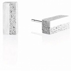 Ohrringe aus Beton und Stahl Block Stahl GJEWSSG004UN