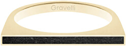 Ocelový prsten s betonem One Side zlatá/antracitová GJRWYGA121
