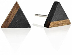 Kő és fa fülbevaló háromszög fa GJEWWOA003UN