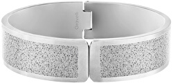 Pevný otvírací náramek z oceli s betonem Fusion Hinged ocelová/šedá GJBWSSG111UN