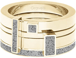 Sada čtyř prstenů s betonem Quadrium zlatá/šedá GJRWYGG124