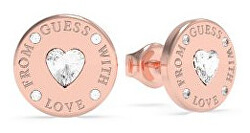 Bronzové náušnice s krystaly Swarovski From Guess With Love UBE70038