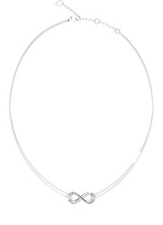 Dvojitý ocelový náhrdelník se srdíčky Guess Amore JUBN05049JWRHT