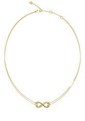 Dvojitý pozlacený náhrdelník se srdíčky Guess Amore JUBN05049JWYGT/U