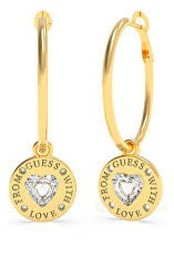 Elegantní pozlacené náušnice 2v1 From Guess With Love UBE70034