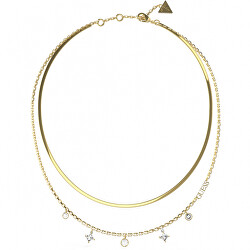 Fashion pozlacený dvojitý náhrdelník Perfect Liaison JUBN03067JWYGWHT/U