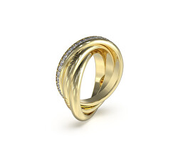 Módní pozlacený prsten se zirkony Perfect JUBR04067JWYG